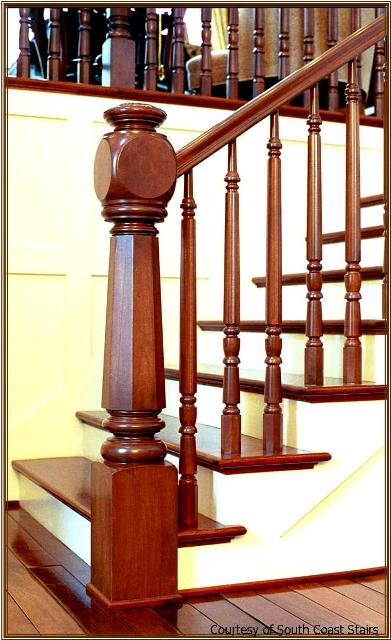 Mặt bậc cầu thang, tay vịn con tiện gỗ lim Nam Phi